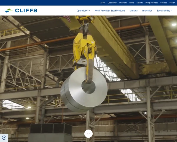 screenshot of Cleveland Cliffs Inc. website