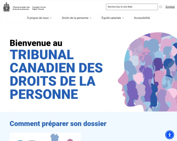 screenshot of Human Rights Tribunal of Canada website
