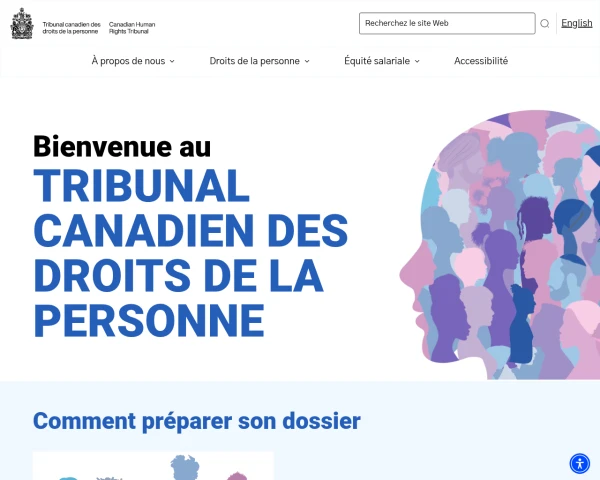 screenshot of Human Rights Tribunal of Canada website