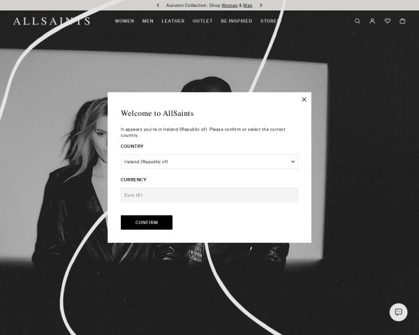 screenshot of All Saints website