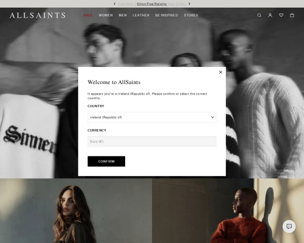 screenshot of All Saints website