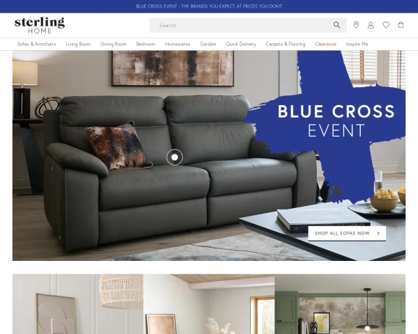 screenshot of Sterling Furniture website