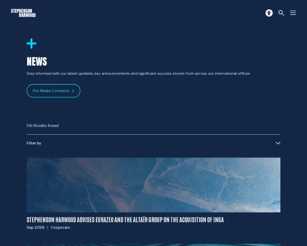 screenshot of Stephenson Harwood website