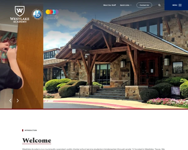 screenshot of Westlake Academy Charter School website