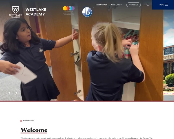 screenshot of Westlake Academy Charter School website