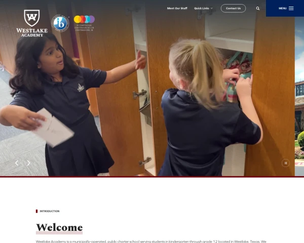 screenshot of Westlake Academy Charter School website