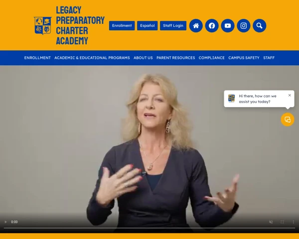 screenshot of Legacy Preparatory website