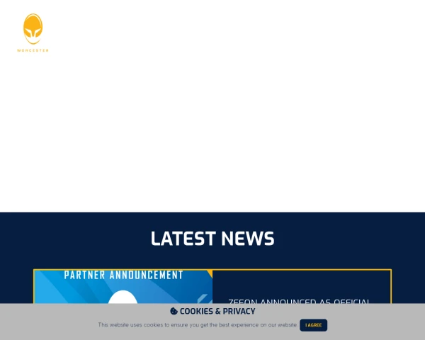 screenshot of Worcester Warriors website