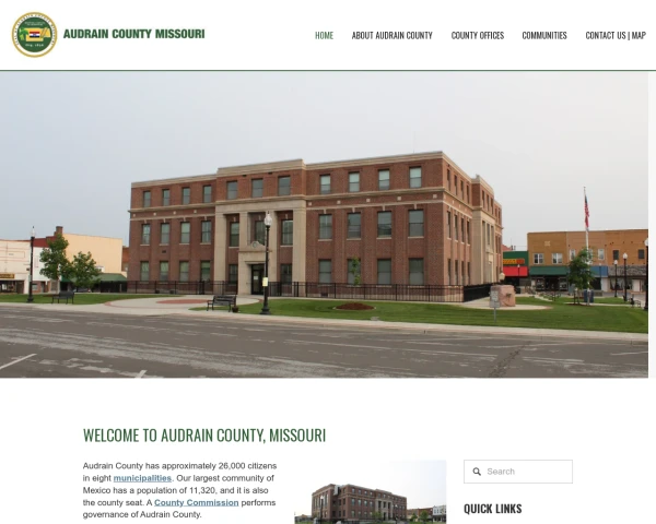 screenshot of Audrain County, Missouri website