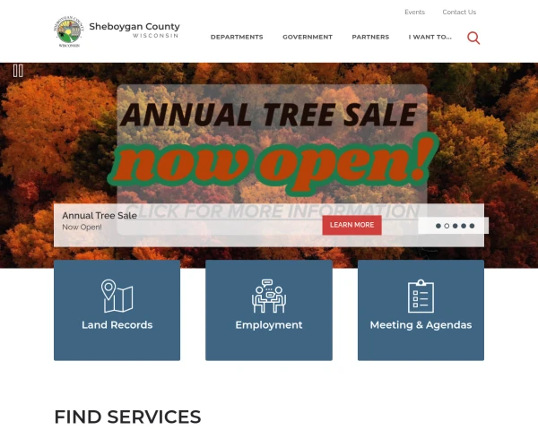 screenshot of Sheboygan County, Wisconsin website