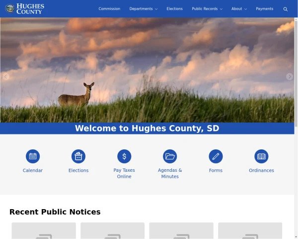 screenshot of Hughes County, Oklahoma website