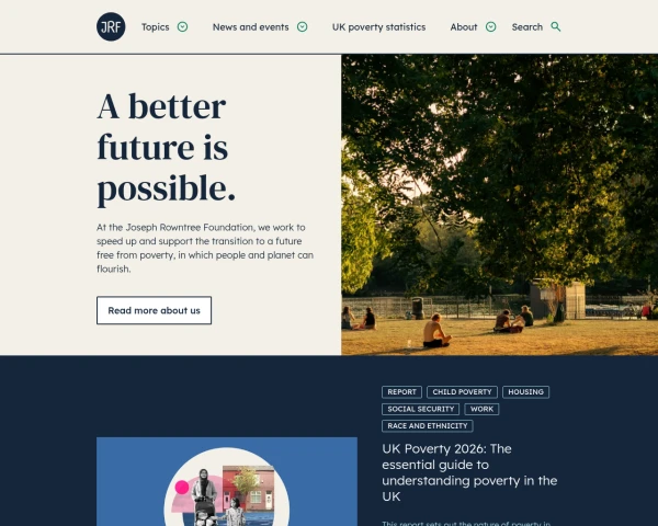 screenshot of Joseph Rowntree Foundation website