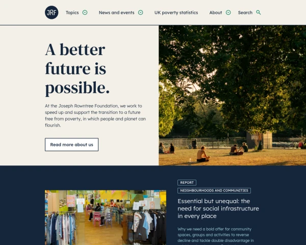 screenshot of Joseph Rowntree Foundation website