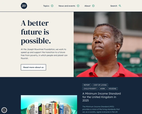 screenshot of Joseph Rowntree Foundation website