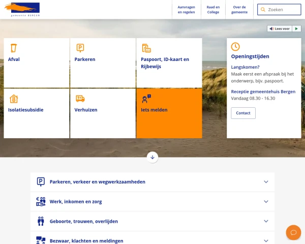 screenshot of Bergen (NH.) website