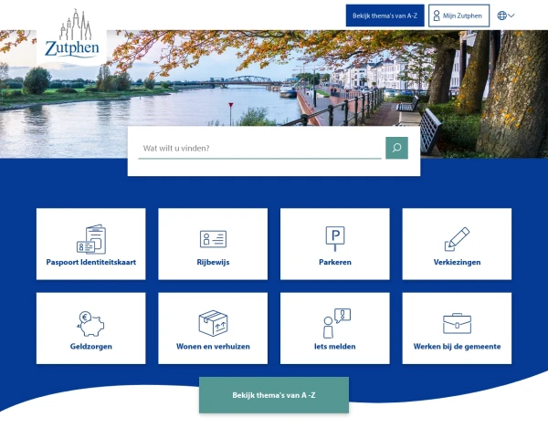 screenshot of Zutphen website