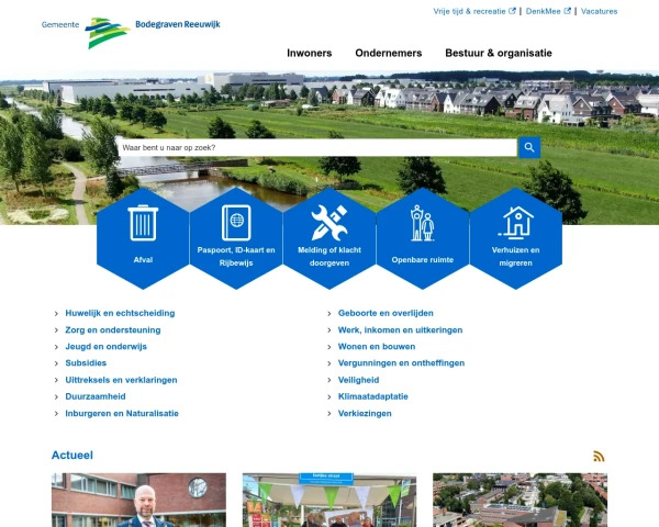 screenshot of Bodegraven-Reeuwijk website