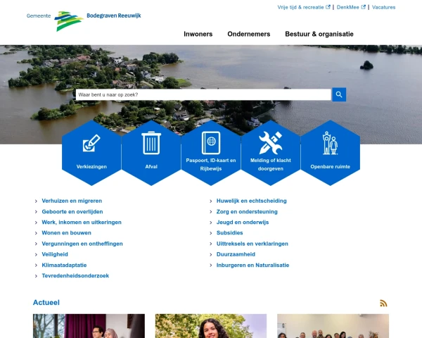 screenshot of Bodegraven-Reeuwijk website