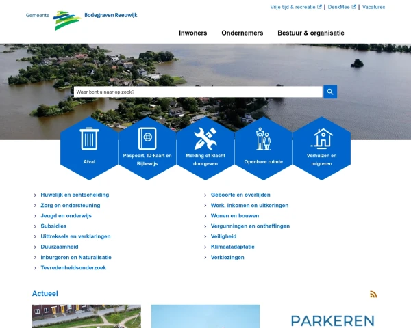 screenshot of Bodegraven-Reeuwijk website
