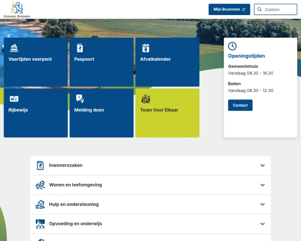 screenshot of Brummen website