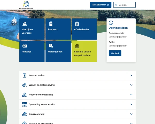 screenshot of Brummen website