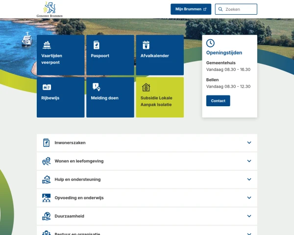 screenshot of Brummen website