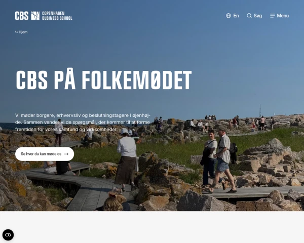 screenshot of Copenhagen Business School website