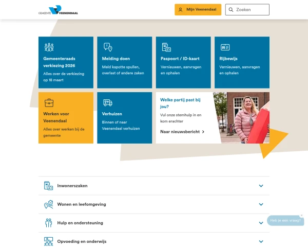 screenshot of Veenendaal website