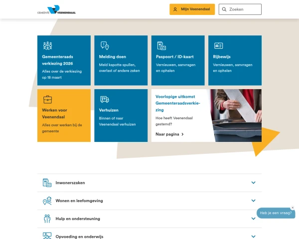 screenshot of Veenendaal website