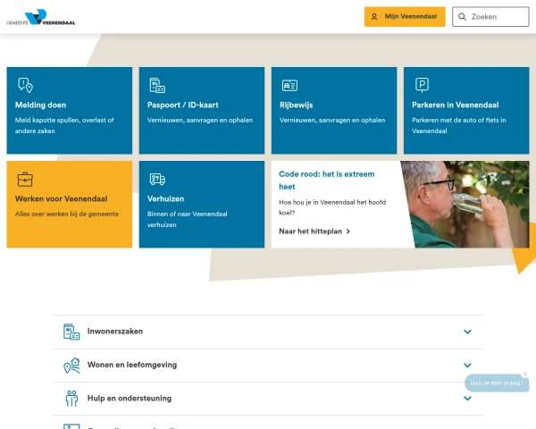 screenshot of Veenendaal website