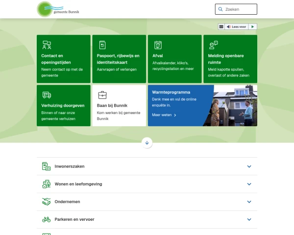 screenshot of Bunnik website