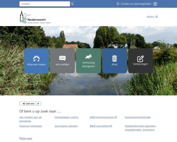 screenshot of Nederweert website