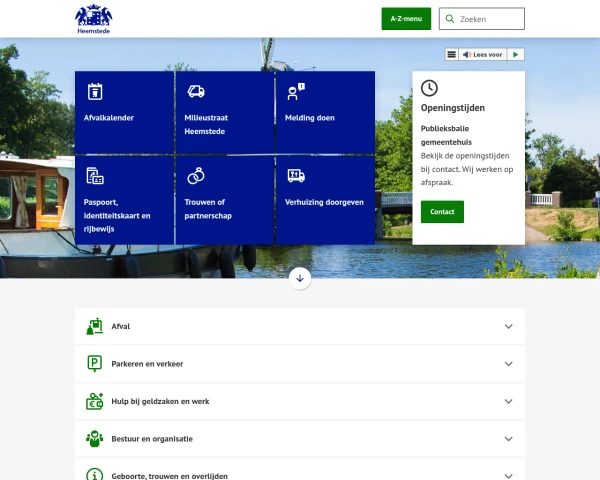 screenshot of Heemstede website