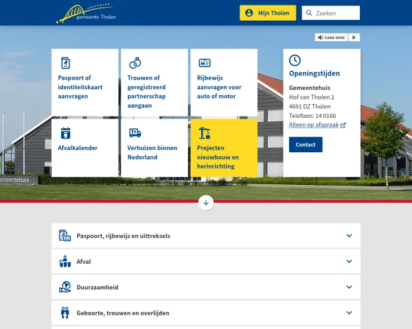 screenshot of Tholen website
