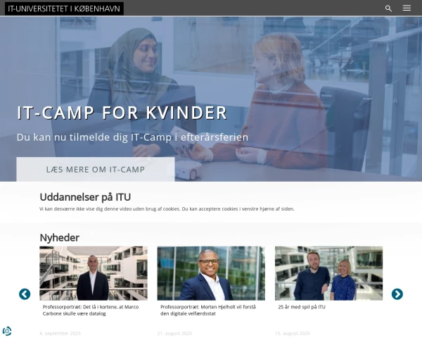screenshot of IT University of Copenhagen website