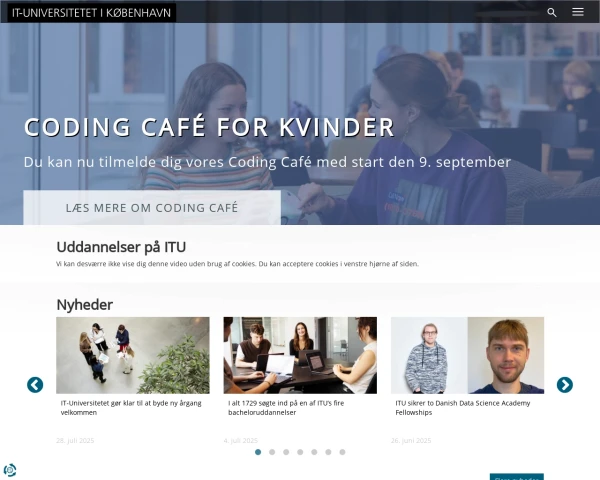 screenshot of IT University of Copenhagen website