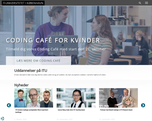 screenshot of IT University of Copenhagen website