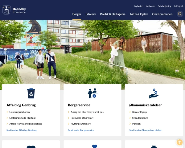 screenshot of Brøndby Kommune website