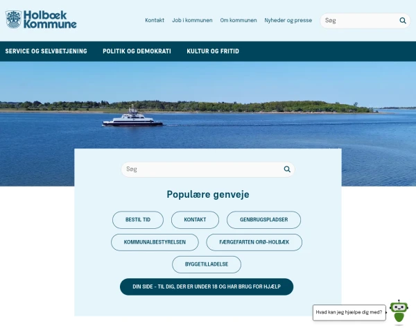 screenshot of Holbæk Kommune website