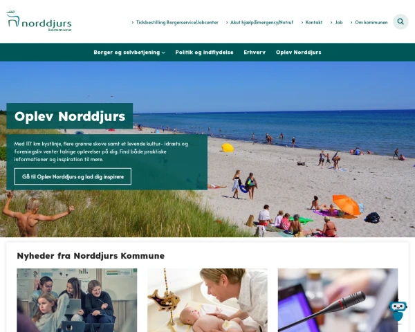 screenshot of Norddjurs Kommune website