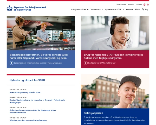 screenshot of Social- og boligministeriet website