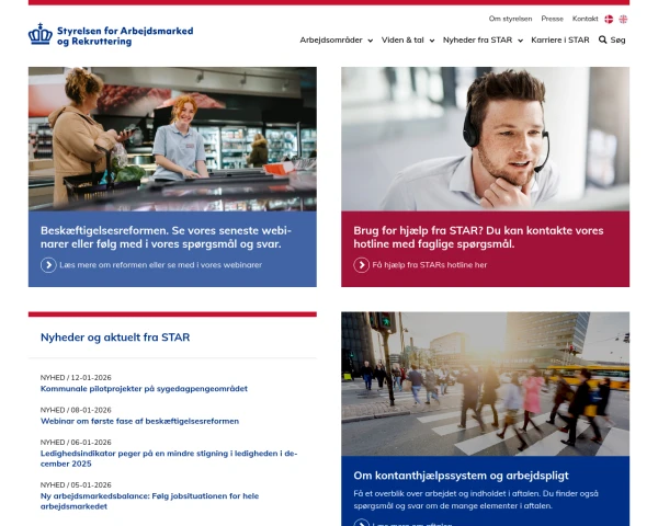screenshot of Social- og boligministeriet website