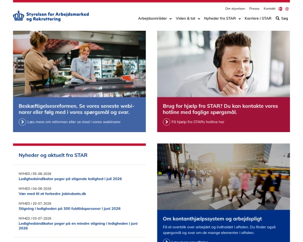 screenshot of Social- og boligministeriet website