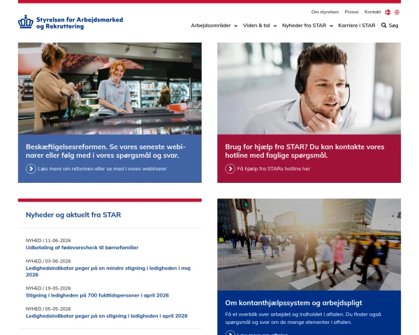 screenshot of Social- og boligministeriet website