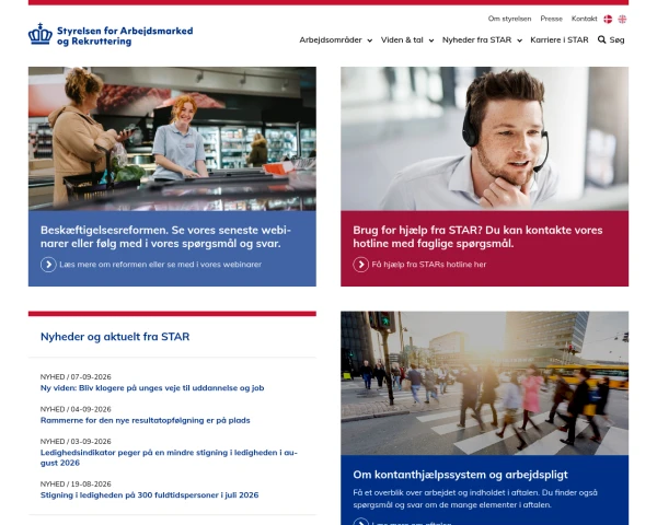 screenshot of Social- og boligministeriet website