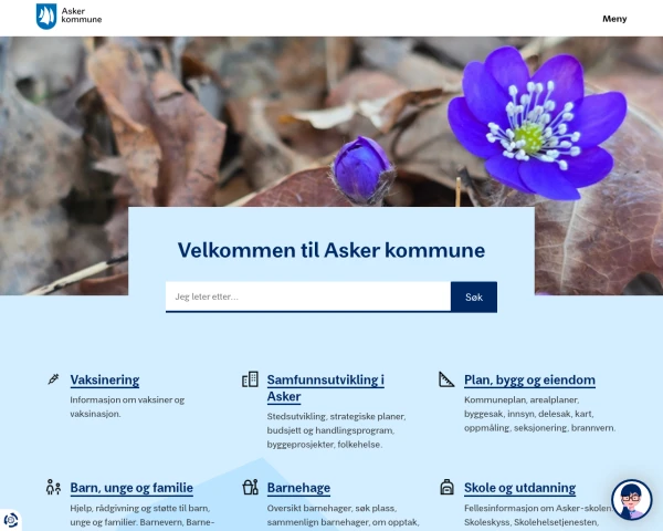 screenshot of Asker website