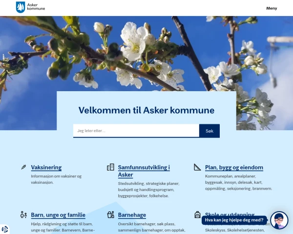 screenshot of Asker website