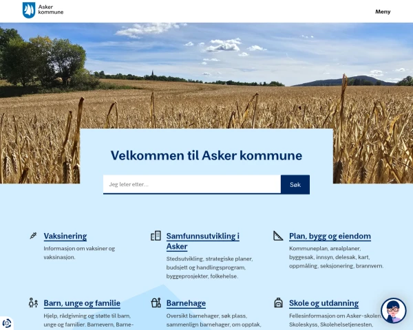 screenshot of Asker website