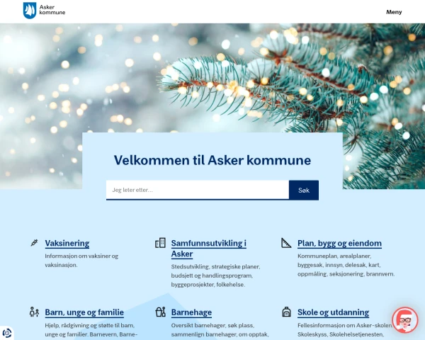 screenshot of Asker website