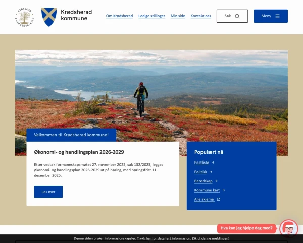 screenshot of Krødsherad website